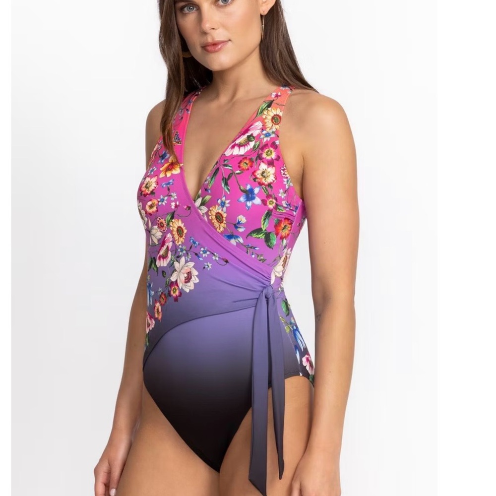 Johnny Was Ombré Garden Wrap Swimsuit Size XL